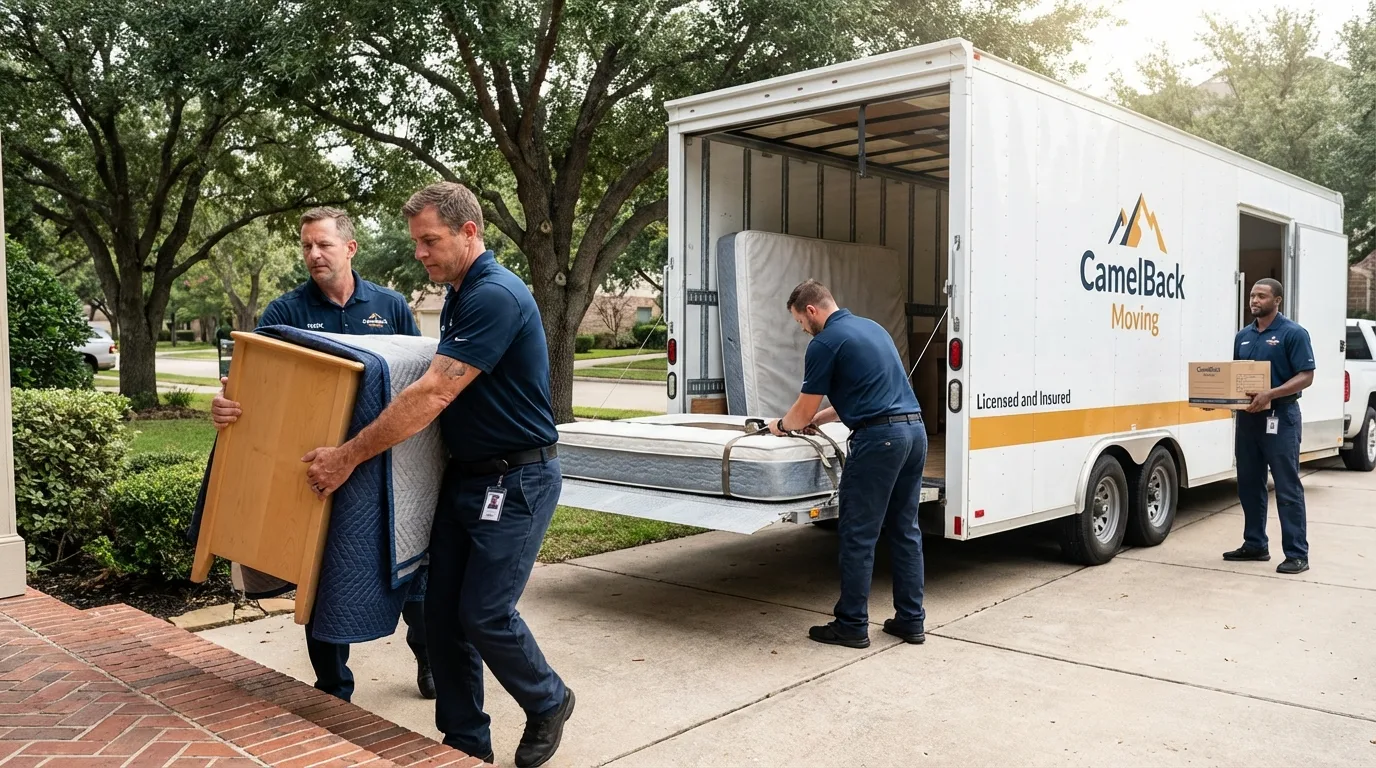 Crew loading residential truck for cross-state move from Southampton, MA