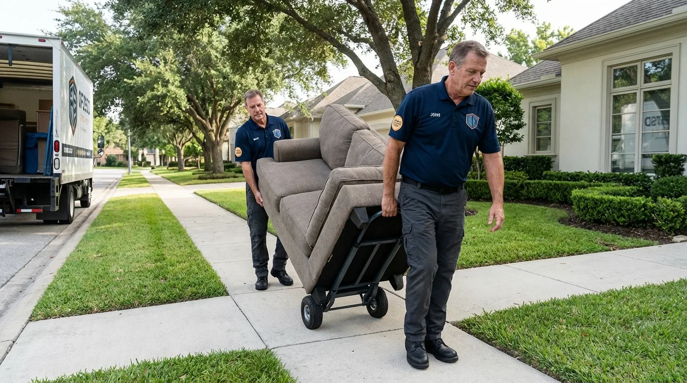 Local residential moving crew loading furniture in Southampton, MA